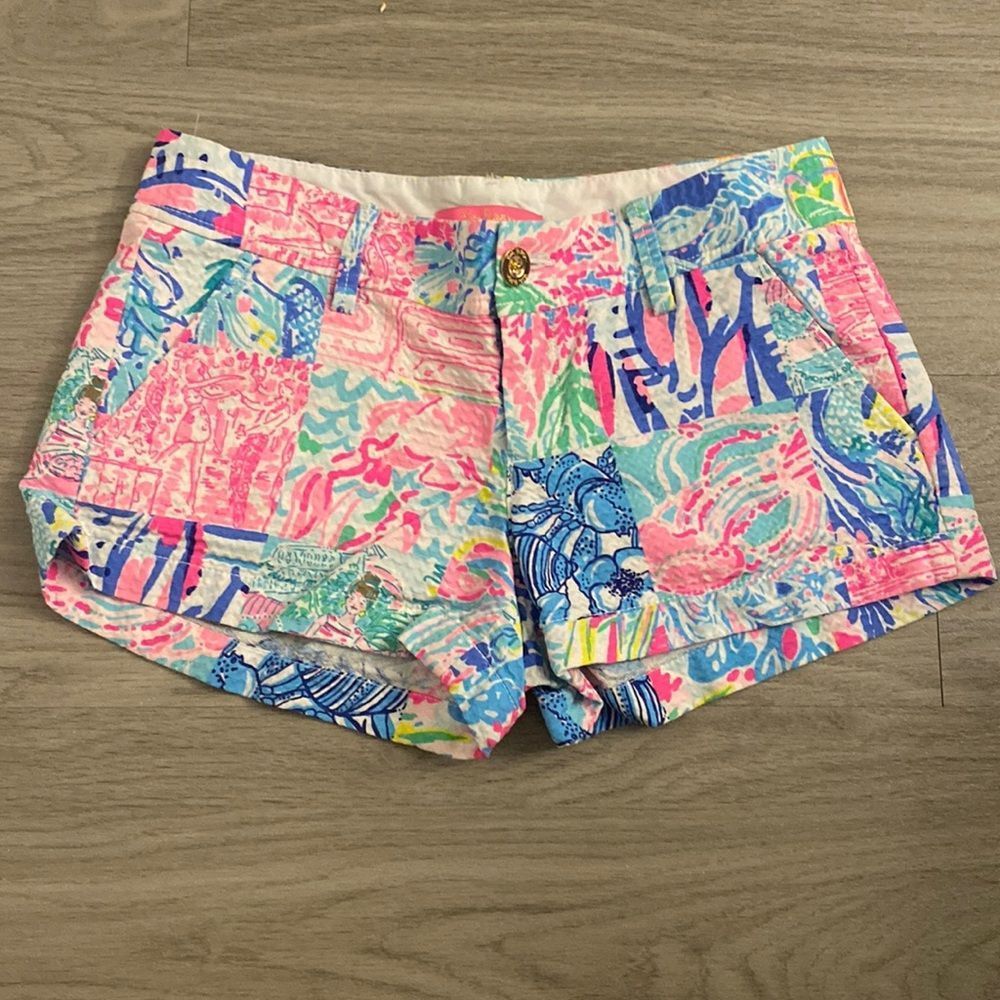 Lilly Pulitzer Patchwork Quilt Pattern Pastel Sho… - image 1